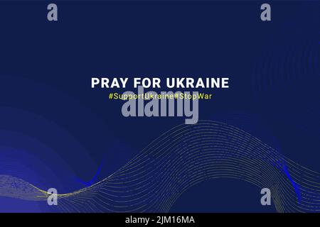 arrière-plan abstrait foncé avec drapeau ukraine lignes de couleur vecteur prennent en charge l'ukraine Illustration de Vecteur