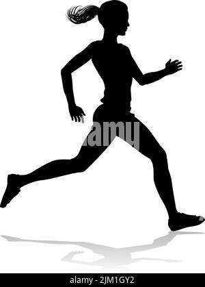 Silhouette Runner femme Sprinter ou Jogger personne Illustration de Vecteur
