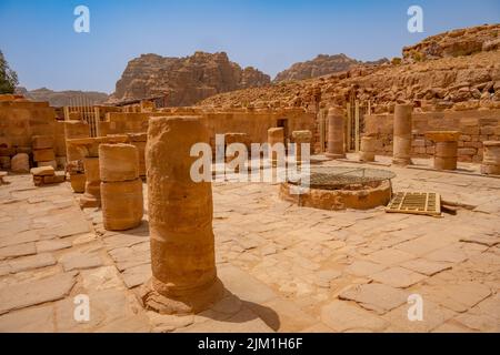 Église byzantine à Petra Jordanie Banque D'Images