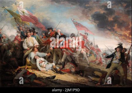 La bataille de Bunker’s Hill, 17 juin 1775, peinture à l’huile sur toile par John Trumbull, 1786 Banque D'Images