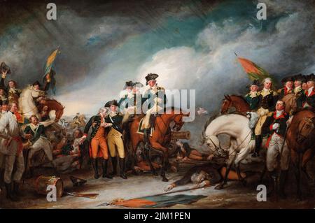 La capture des Hessiens à Trenton, 26 décembre 1776, peinture à l'huile sur toile par John Trumbull, 1786-1828 Banque D'Images