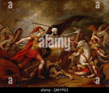 Josué à la bataille d'ai, assisté par la mort, peinture à l'huile sur toile par John Trumbull, 1839-1840 Banque D'Images