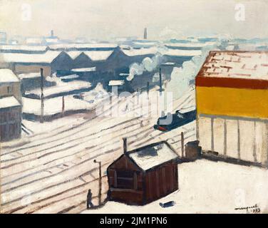 La Gare Montparnasse sous la neige, peinture à l'huile sur toile par Albert Marquet, 1913 Banque D'Images