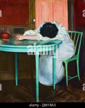 Ramon Casas, fatigué, peinture à l'huile sur toile, 1895-1900 Banque D'Images