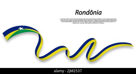 Le ruban ou la bande de tissage avec le drapeau de Rondonia est un état du Brésil Illustration de Vecteur