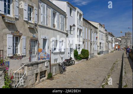 Le quartier Saint-Nicolas au vieux port de la Rochelle, France Banque D'Images