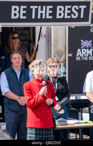 La princesse royale lors de la répétition de travail du Royal Edinburgh Military Tattoo de cette année, intitulé Voices, à la caserne de Redford, à Édimbourg. Date de la photo: Jeudi 4 août 2022. Banque D'Images