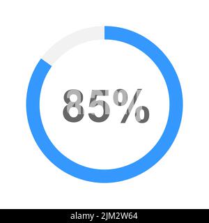 charge de la batterie à 85 %. Icône de la barre de chargement circulaire indiquant le processus, la progression, l'attente, le transfert, la mise en mémoire tampon ou le téléchargement. Élément de conception pour site Web ou application mobile. Illustration vectorielle plate Illustration de Vecteur