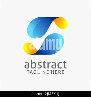 Logo abstrait lettre S curvy Illustration de Vecteur