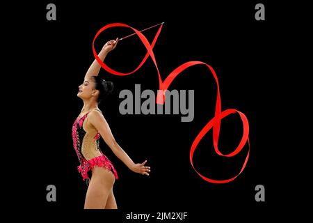 Anna-Marie Suzanne Quin Ondaatje au Sri Lanka pendant la gymnastique rythmique, la finale de l'équipe et la qualification individuelle - sous-division 1 à l'Arena Birmingham le septième jour des Jeux du Commonwealth de 2022 à Birmingham. Date de la photo: Jeudi 4 août 2022. Banque D'Images