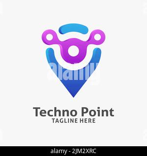 Logo techno point Illustration de Vecteur