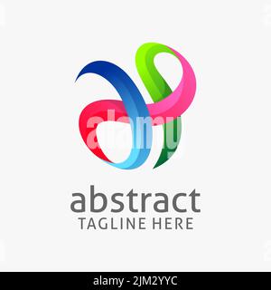 Logo en ruban abstrait lettre H Illustration de Vecteur