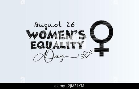 Journée de l'égalité des femmes. Motif vectoriel de calligraphie de script noir pour bannière, affiche, carte et fond. Illustration de Vecteur