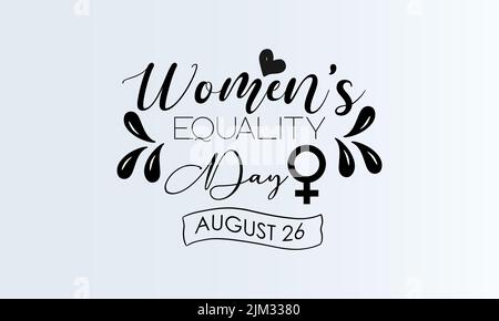 Journée de l'égalité des femmes. Motif vectoriel de calligraphie de script noir pour bannière, affiche, carte et fond. Illustration de Vecteur