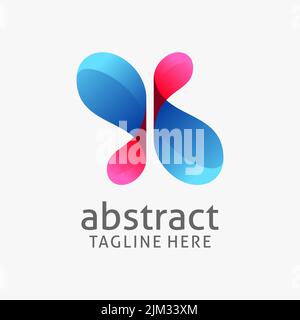 Logo abstrait sur les courbes Illustration de Vecteur