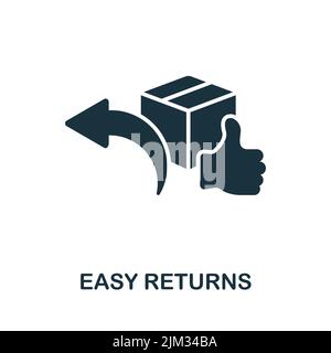 Icône retours faciles. Icône de vente au détail monochrome de ligne simple pour les modèles, la conception Web et les infographies Illustration de Vecteur