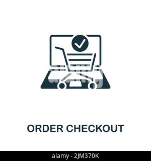 Icône Commander. Icône de vente au détail monochrome de ligne simple pour les modèles, la conception Web et les infographies Illustration de Vecteur