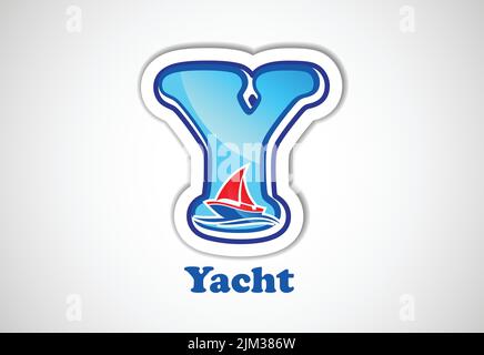 Autocollants alphabet pour enfants. Bon pour les projets d'école et de maternelle. Illustration vectorielle. Illustration de Vecteur