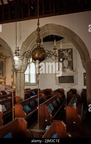 Intérieur de St Crewenna (ÉGLISE DE SAINT CREWEN), Crowan, Cornouailles Banque D'Images