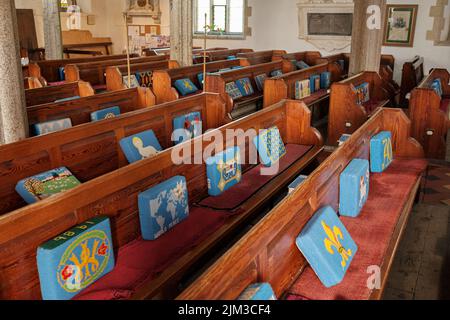 Intérieur de St Crewenna (ÉGLISE DE SAINT CREWEN), Crowan, Cornouailles Banque D'Images