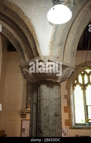 Intérieur de St Crewenna (ÉGLISE DE SAINT CREWEN), Crowan, Cornouailles Banque D'Images