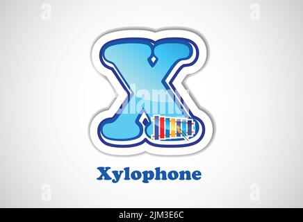 Autocollants alphabet pour enfants. Bon pour les projets d'école et de maternelle. Illustration vectorielle. Illustration de Vecteur