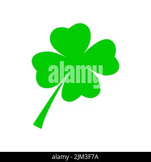 Green Lucky four Leaf Irish Clover pour la Saint-Patrick Illustration de Vecteur