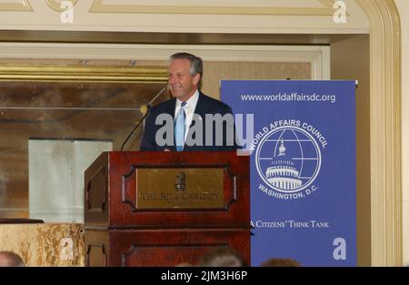 Bureau du secrétaire - SECRÉTAIRE DONALD EVANS PRÉSENTATION DU CONSEIL DES AFFAIRES MONDIALES Banque D'Images