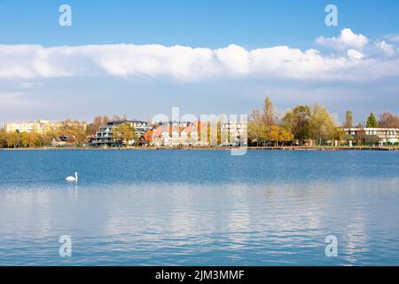 Paysage Balatonlelle station sur les rives du lac Balaton - Hongrie, Spong, trave Banque D'Images