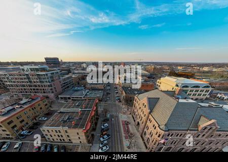 Photo aérienne du centre-ville de Sioux Falls Banque D'Images