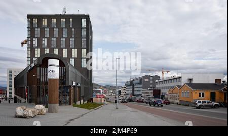 Magasins et commerces à Aqqusinersuaq, à Nuuk (Groenland), le 20 juillet 2022 Banque D'Images