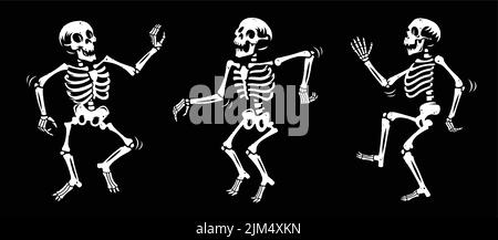 Illustration vectorielle de squelettes dansants Illustration de Vecteur