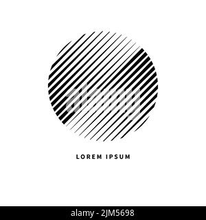 Logo minimal, icône géométrique moderne, logotype abstrait. Cercle vectoriel de bande conceptuelle Illustration de Vecteur