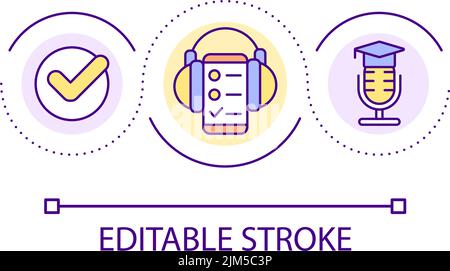 Icône de concept de boucle de leçons audio Illustration de Vecteur