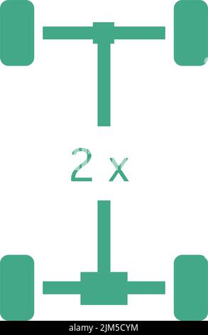 4 roues 2 roues motrices icône l Illustration de Vecteur