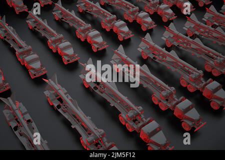 grand lanceur de groupe noir. 3d rendu Banque D'Images