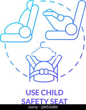 Utiliser l'icône de concept de pente bleue pour siège d'enfant Illustration de Vecteur