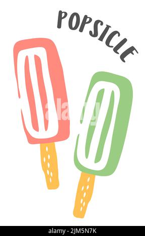 Dessin de popsicle à encens peint à la main avec une brosse à encre isolée sur fond blanc. Illustration vectorielle Illustration de Vecteur