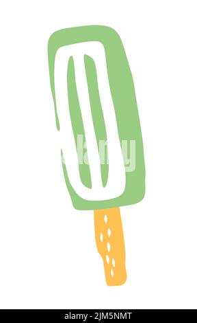 Dessin de popsicle à encens peint à la main avec une brosse à encre isolée sur fond blanc. Illustration vectorielle Illustration de Vecteur