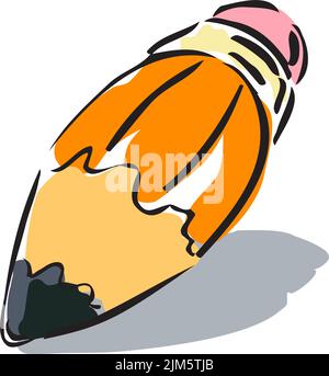 crayon de dessin animé court et bourré Illustration de Vecteur