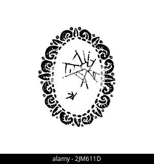 Travail de miroir cassé. Illustration vectorielle d'objets dessinés à la main. Illustration de Vecteur