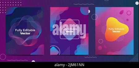 Illustration abstraite de trois arrière-plans pop art colorés Illustration de Vecteur