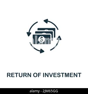 Icône de retour sur investissement. Ligne simple monochrome icône stock Market pour modèles, conception Web et infographies Illustration de Vecteur