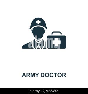 Icône médecin militaire. Ligne simple monochrome icône de guerre pour les modèles, la conception Web et les infographies Illustration de Vecteur