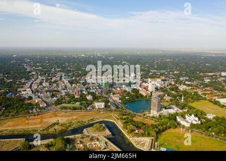 Vue aérienne du district de Jaffna, la région la plus septentrionale du Sri Lanka, est l'un des plus anciens sites d'habitation de la Basse-Asie du Sud Banque D'Images