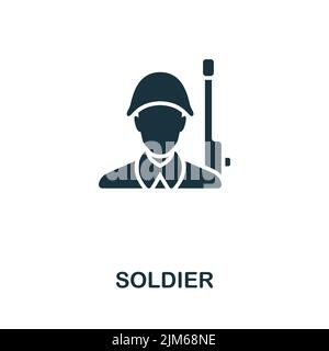 Icône soldat. Ligne simple monochrome icône de guerre pour les modèles, la conception Web et les infographies Illustration de Vecteur