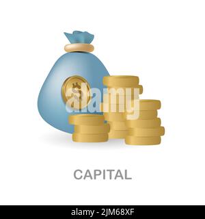 Icône majuscule. 3d illustration de la collection économique. Icône Creative Capital 3D pour la conception Web, les modèles, les infographies et bien plus encore Illustration de Vecteur