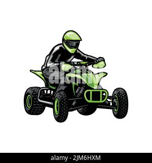 quad bike et Extreme sport illustration vector, meilleur pour la société logo, illustrations, autocollant et t shirt design. Illustration de Vecteur