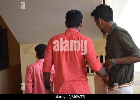 Étudiants du Collège indien pendant un festival à l'université Banque D'Images