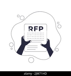 RFP, demande de proposition en mains, vecteur Illustration de Vecteur
